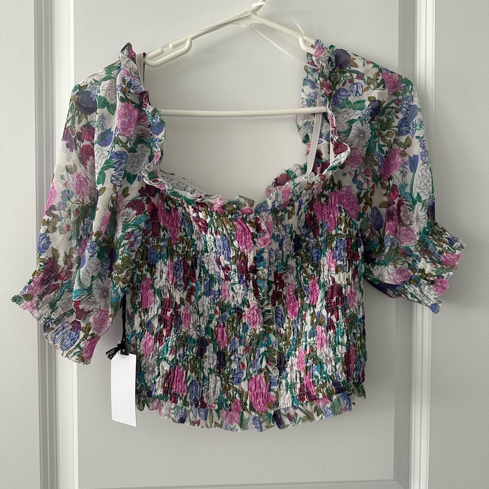 Floral crop top size S new